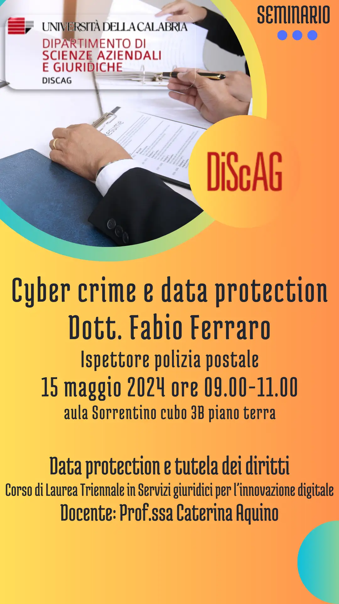 Cyber crime e data protection