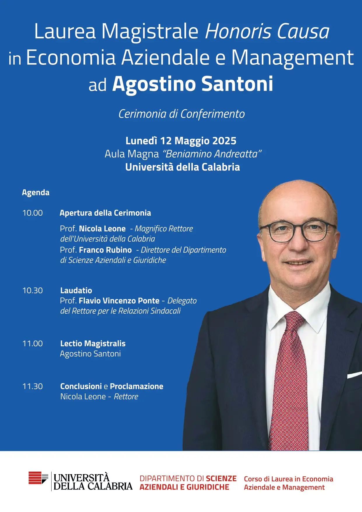 LAUREA MAGISTRALE Honoris Causa IN ECONOMIA AZIENDALE LAUREA MAGISTRALE Honoris Causa IN ECONOMIA AZIENDALE