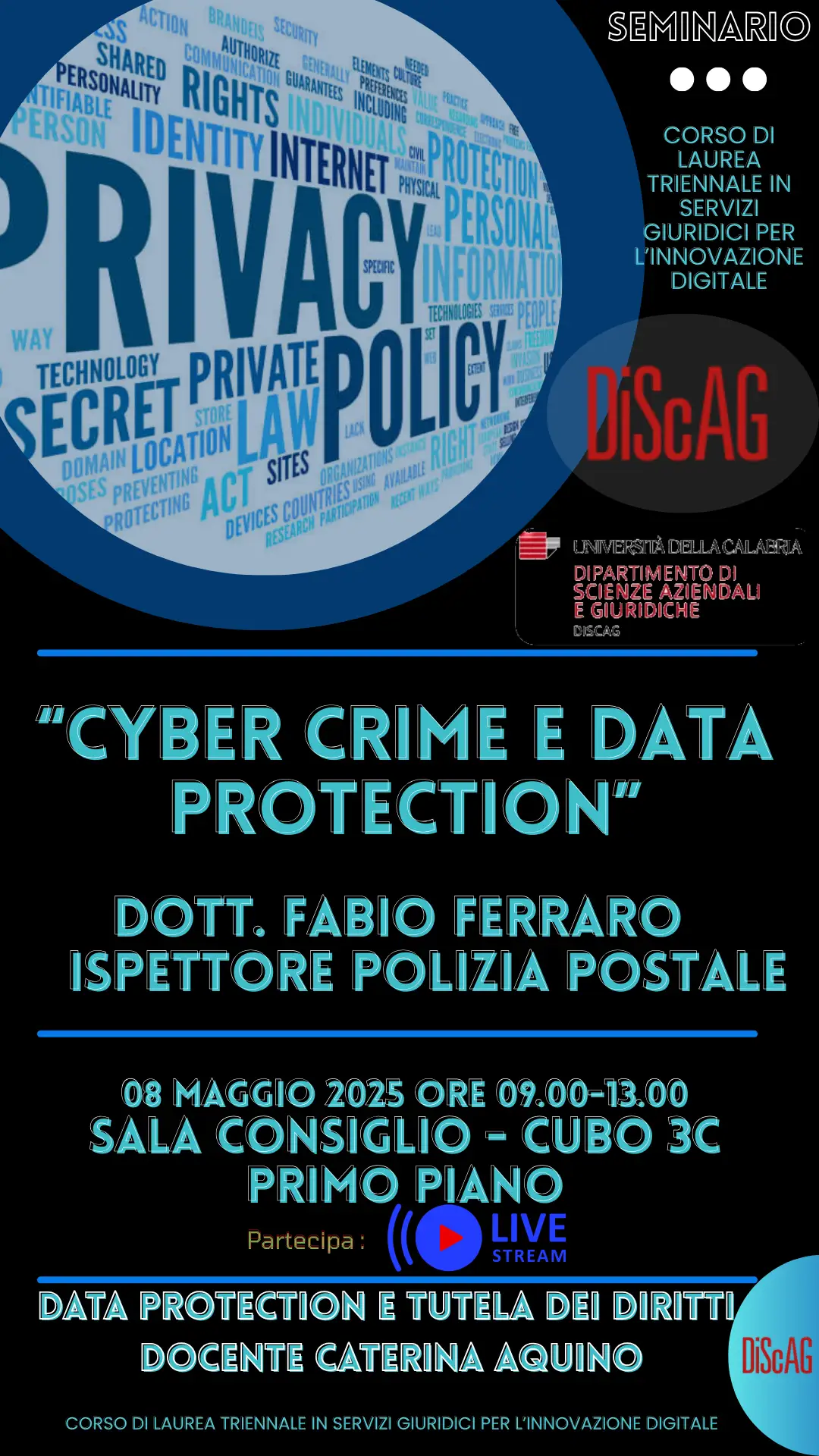 CYBER CRIME E DATA
PROTECTION